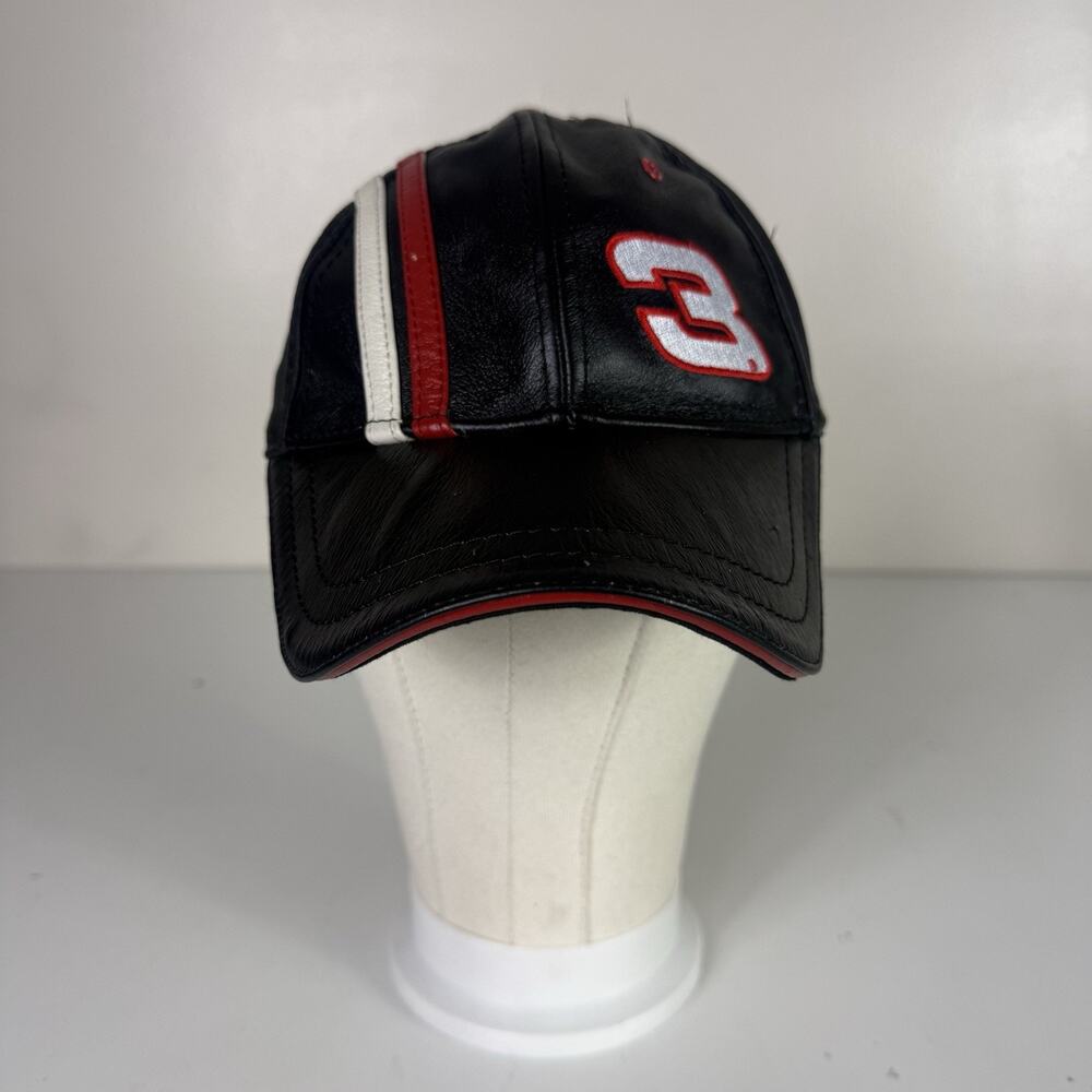 Vintage Dale Earnhardt #3 NASCAR Leather Hat Chase Authentics Wilsons Black